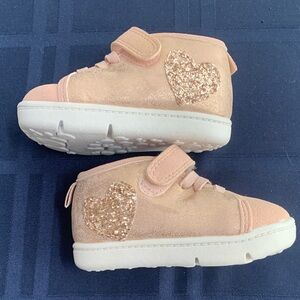 Carter's Pink Glitter Heart Sneakers